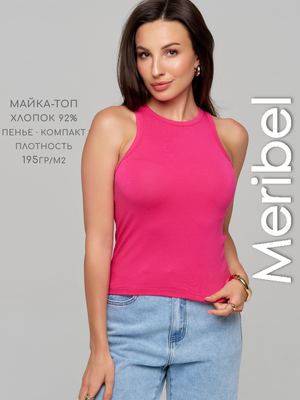 Топ майка облегающий из хлопка MB109C — Фуксия